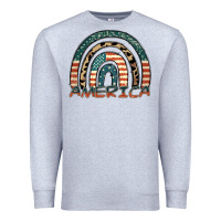 Heather Grey America rainbow Premium Sweatshirt - FaDigitalArtStudio