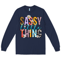 Navy sassy little thing Long Sleeve Tee - RanaPortraitStore