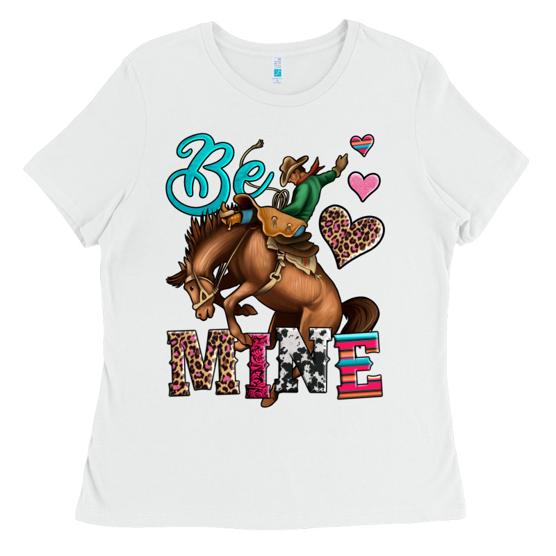 Be Mine Cowboy Rodeo Valentines Day Ladies Tee by Jasminsmagicworld | Teevron