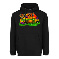 Black Halloween School Bus Heavyweight Hoodie - FaDigitalArtStudio