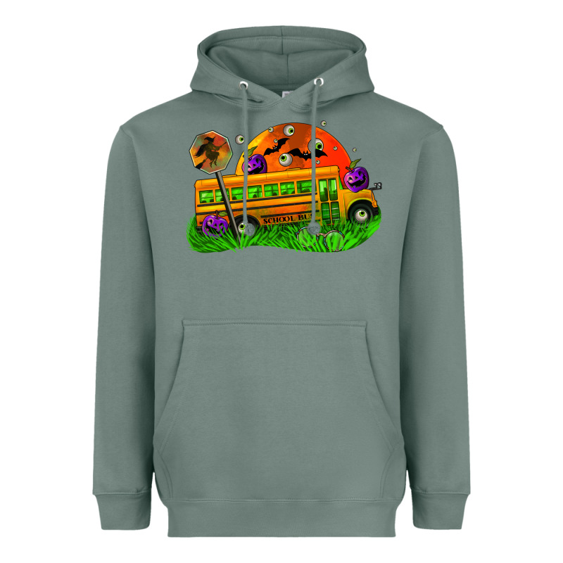 Halloween School Bus Heavyweight Hoodie by FaDigitalArtStudio | Teevron