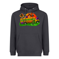 Smoke Halloween School Bus Heavyweight Hoodie - FaDigitalArtStudio
