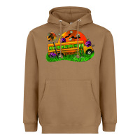 Toasted Coconut Halloween School Bus Heavyweight Hoodie - FaDigitalArtStudio