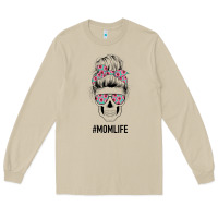 Mushroom Pink Flower on Cyan Background Mom Skull Long Sleeve Tee - Bettercallsaul