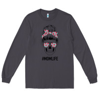 Smoke Pink Flower on Cyan Background Mom Skull Long Sleeve Tee - Bettercallsaul