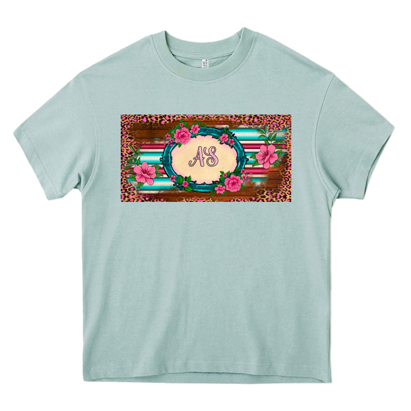 Preview Western Pink Flovers Leopard Serape   License Plate Template Heavy Core Tee by BarkalooDesign | Teevron