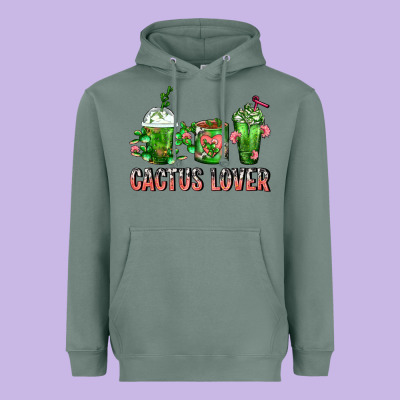 Cactus Lover Cactus Coffee Cups Heavyweight Hoodie Designed By Fadigitalartstudio
