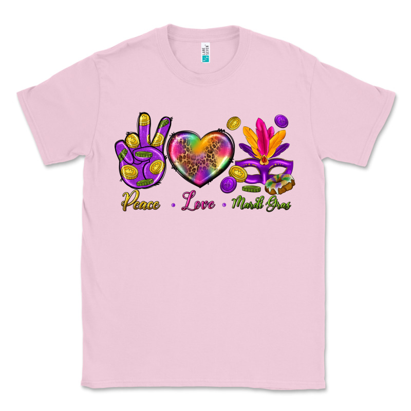 Peace Love Mardi Gras Classic Tee by BundleAndBundleShop | Teevron