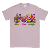 Lilac Peace Love Mardi Gras Classic Tee - BundleAndBundleShop