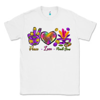 White Peace Love Mardi Gras Classic Tee - BundleAndBundleShop