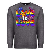 Charcoal Heather Love is love Premium Sweatshirt - FaDigitalArtStudio