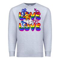 Heather Grey Love is love Premium Sweatshirt - FaDigitalArtStudio