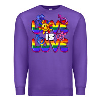 Purple Love is love Premium Sweatshirt - FaDigitalArtStudio