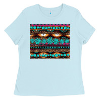 Baby Blue leopard aztec turquoise jewelry Ladies Tee - BarkalooDesign