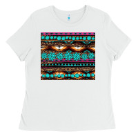 White leopard aztec turquoise jewelry Ladies Tee - BarkalooDesign