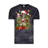 Cloud Black Skeleton Christmas Element Snowman Awda Vintage Tee - BundleAndBundleShop