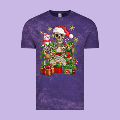 Skeleton Christmas Element Snowman Awda Vintage Tee Designed By Bundleandbundleshop