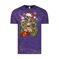 Cloud Purple Skeleton Christmas Element Snowman Awda Vintage Tee - BundleAndBundleShop