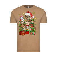Vintage Coffee Skeleton Christmas Element Snowman Awda Vintage Tee - BundleAndBundleShop