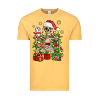 Vintage Mustard Skeleton Christmas Element Snowman Awda Vintage Tee - BundleAndBundleShop