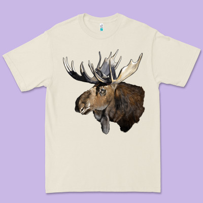 Moose Buck Deer Head Premium Tee Designed By Lillyallendesigns