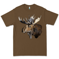 Cacao moose buck deer head Premium Tee - LillyAllenDesigns