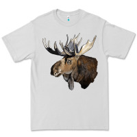 Dove Grey moose buck deer head Premium Tee - LillyAllenDesigns