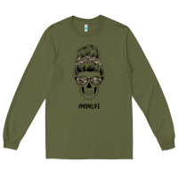 Army Green Feminine Camouflage Patterned Mom Skull Long Sleeve Tee - Bettercallsaul