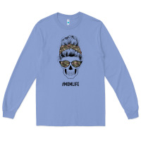 Colony Blue Feminine Camouflage Patterned Mom Skull Long Sleeve Tee - Bettercallsaul