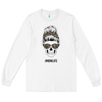 White Feminine Camouflage Patterned Mom Skull Long Sleeve Tee - Bettercallsaul