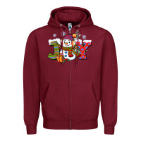 Christmas Joy Snowman Zipper Hoodie | Teevron