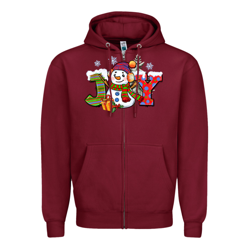 Christmas Joy Snowman Zipper Hoodie by CowGirlArtShop | Teevron