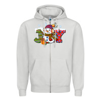 Dove Grey christmas joy snowman Zipper Hoodie - CowGirlArtShop