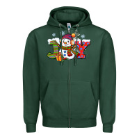 Sports Green christmas joy snowman Zipper Hoodie - CowGirlArtShop