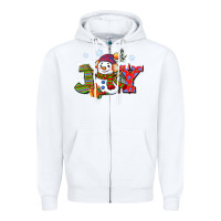 White christmas joy snowman Zipper Hoodie - CowGirlArtShop