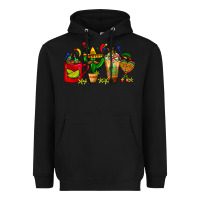 Black Mexico Coffee Cups With Cactus Sombrero And Maraca Heavyweight Hoodie - FaDigitalArtStudio