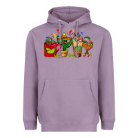 Lavender Mexico Coffee Cups With Cactus Sombrero And Maraca Heavyweight Hoodie - FaDigitalArtStudio