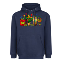 Navy Mexico Coffee Cups With Cactus Sombrero And Maraca Heavyweight Hoodie - FaDigitalArtStudio