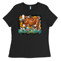 Black Western Heifer Please Simmental Cow Ladies Tee - LillyAllenDesigns