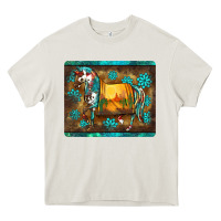 Cream western horse sunset turquoise's gemstones mousepad Heavy Core Tee - BarkalooDesign
