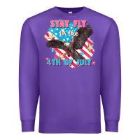 Purple Stay fly for the 4th of July Premium Sweatshirt - FaDigitalArtStudio