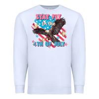 White Stay fly for the 4th of July Premium Sweatshirt - FaDigitalArtStudio