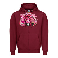 Burgundy gnomes rainbow breast cancer Zipper Hoodie - CowGirlArtShop