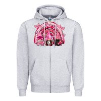 Heather Grey gnomes rainbow breast cancer Zipper Hoodie - CowGirlArtShop