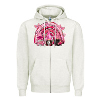 Oatmeal Heather gnomes rainbow breast cancer Zipper Hoodie - CowGirlArtShop