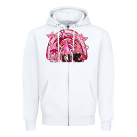 White gnomes rainbow breast cancer Zipper Hoodie - CowGirlArtShop