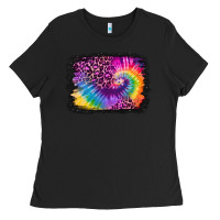 Black tie dye leopard glitter background Ladies Tee - Jasminsmagicworld