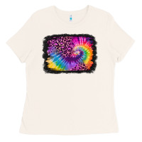 Bone tie dye leopard glitter background Ladies Tee - Jasminsmagicworld
