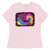 Bubblegum Pink tie dye leopard glitter background Ladies Tee - Jasminsmagicworld