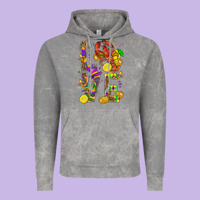 Love Crawfish Mardi Gras Vintage Hoodie Designed By Bundleandbundleshop